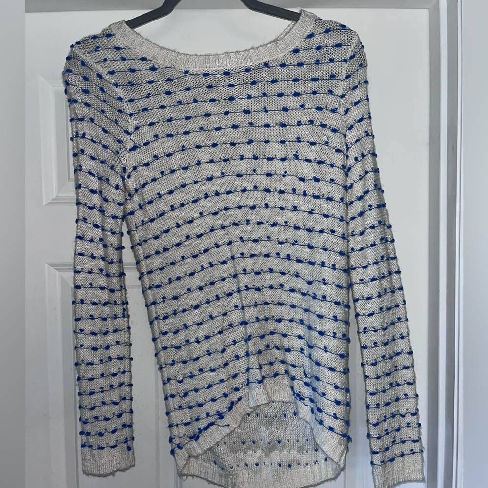 Freshman 1996 cream and blue sweater